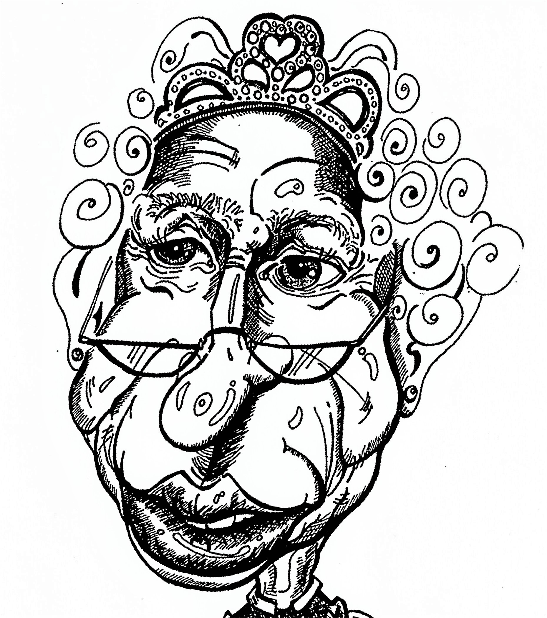 The Queen - Caricature Cartoon by Kitty Pigfish - Pigfish - Kitty Pigfish Cartoons