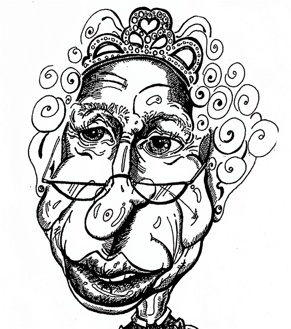 The Queen - Caricature Cartoon by Kitty Pigfish - Pigfish - Kitty Pigfish Cartoons